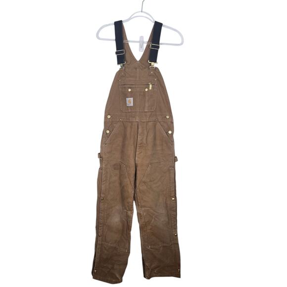 Carhartt R41 Duck Zip to Thigh Bib Overall Quilt Lined 32x30 - Picture 1 of 12
